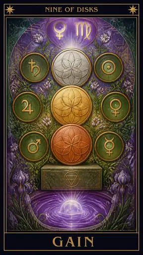 Nine of Disks — Gain